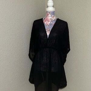 Elegant Black Sheer Swim Cover-Up
